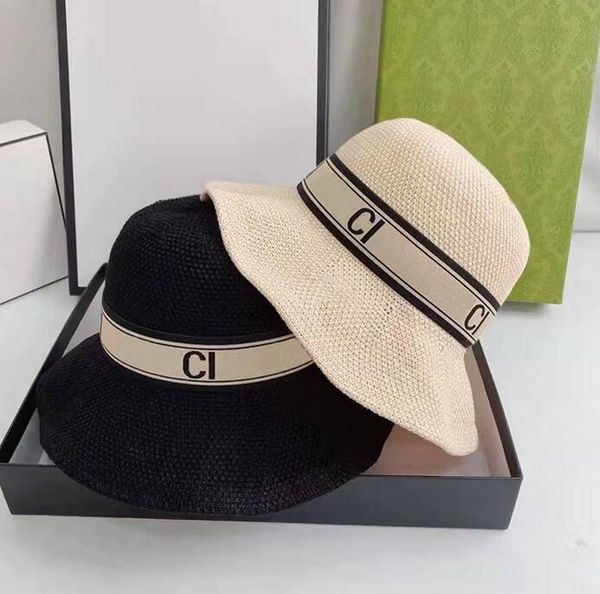 

straw hat sun hats designer cap casquette for man woman breathable summer resort sun protection ultraviolet stripe letters caps black pink c, Blue;gray