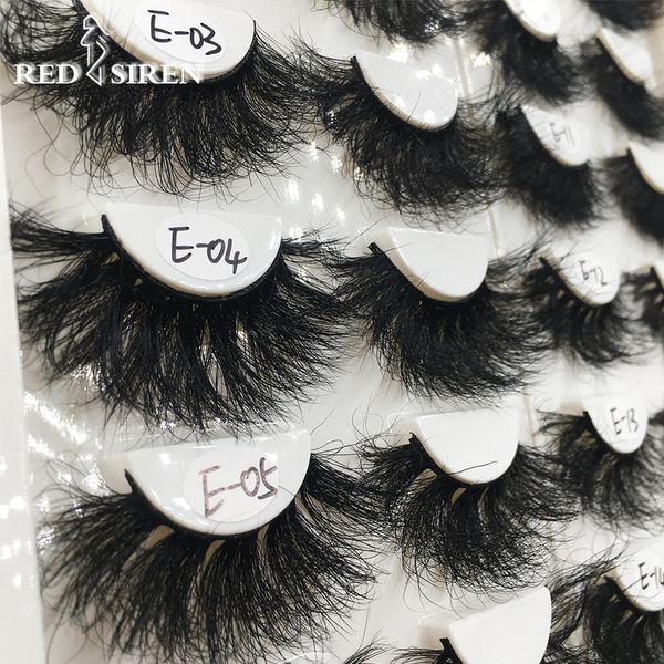 

red siren 1 pair 25 mm mink eyelashes fluffy lashes dramatic messy long false makeup wholesale 25mm 3d 220524