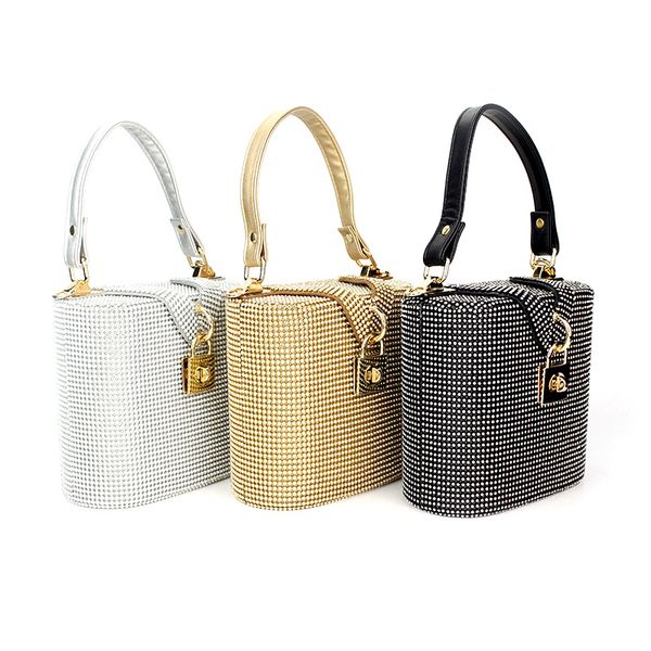 

totes designer handbag luxury women evening party bag bridal wedding purses diamonds tote bucket crystal shoulder bag size 16*8.5*15cm