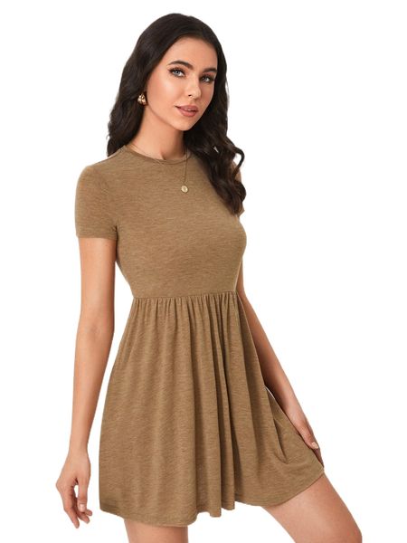 

solid mock neck dress p0vs#, Black;gray