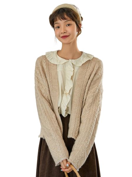 

dazy cable knit drop shoulder duster cardigan p8na#, White;black