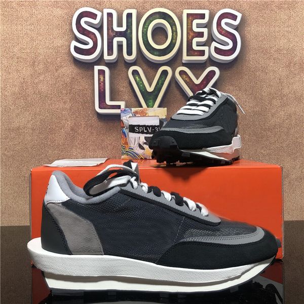

shoes nylon women ldv waffle running undercover x daybreak grey black white breathable plat