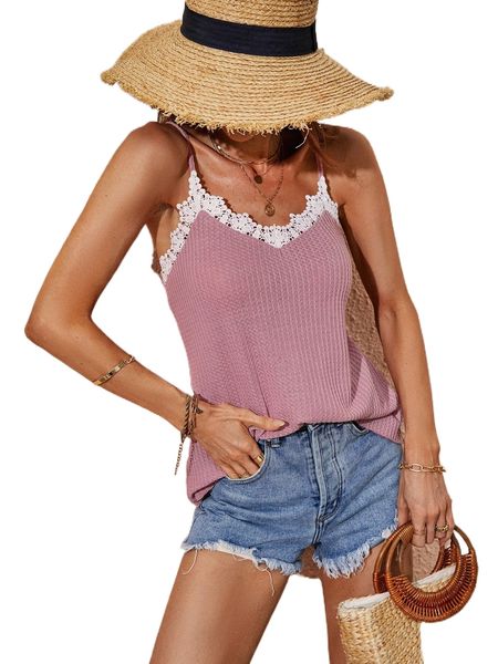 

guipure lace trim cami t6qa#, White