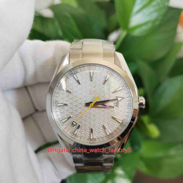 

luxury watches 41.5mm aqua terra 150m white dial stainless steel transparent cal.8500 movement mechanical automatic mens watch men's wr, Slivery;brown