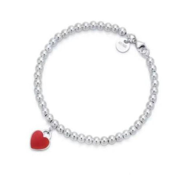 

bangle bracelets jewelry sterling sier bead bracelet for women classic fl mini heart tag ladies light luxury party couple gift dro308u, Black