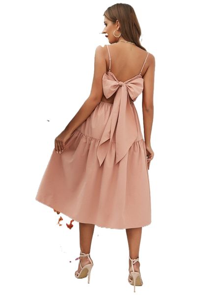 

d& bow back cami dress b3f4#, Black;gray