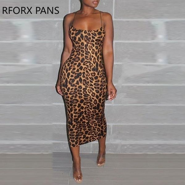 

spaghetti strap leopard print bodycon dress y200418, Black;gray