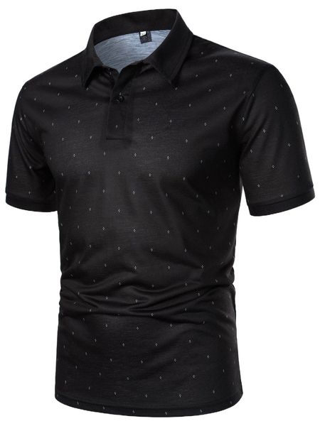 

men allover print polo shirt j2uy#, White;black