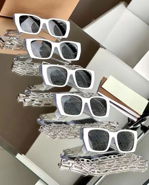 

new designer sunglasses 2022 new personalized exaggerated generous frame sunglass be4396 letters with chain sunglass premium, White;black