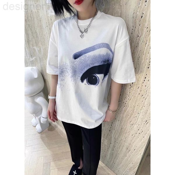 

women's t-shirt designer comic glasses t-shirt spring and summer new super versatile a short sleeved feels light, soft, fashionable bod, White