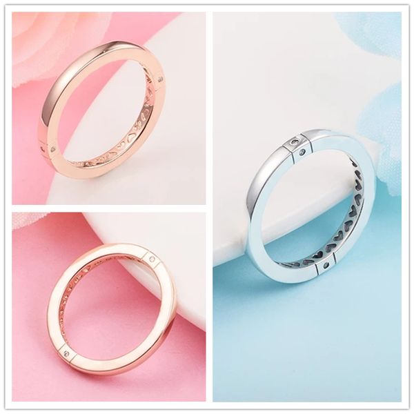 Аутентичное 925 Серебряное серебряное кольцо сердец с логотипами для женщин для свадебного обручального кольца Fine Jewelry Bague Wholesale 199482C01 189482C01