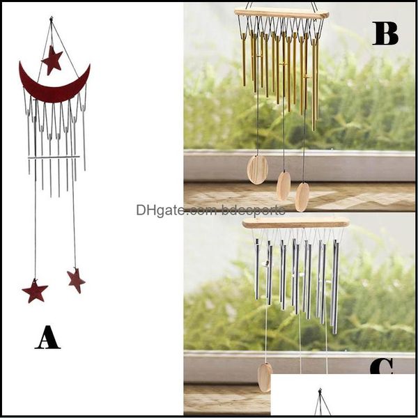 Outro jardim de decoração de casa novo Relaxing Wood Copper Tubes Wind Chimes Bells traz Siery Sound para o Gift Carillon de Jardin Drop Delivery 20