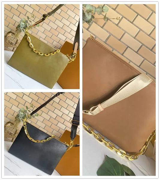 

lambskin leather bags 34cm hd fashion coussin large women purse messenger crossbody totes travel shoulder handbag, Black;red