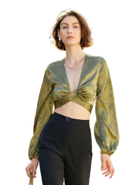 

crisscross back jacquard crop 67vv#, White