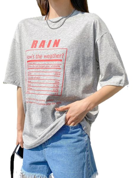 

dazy slogan graphic drop shoulder tee p33w#, White