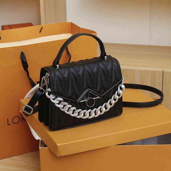 Borse da sera Borsa a tracolla HBP Borsa a tracolla di lusso con catena a pieghe per le donne 2023 Filati per cucire Spalla Charming Lock Borse da donna e borsette 220727