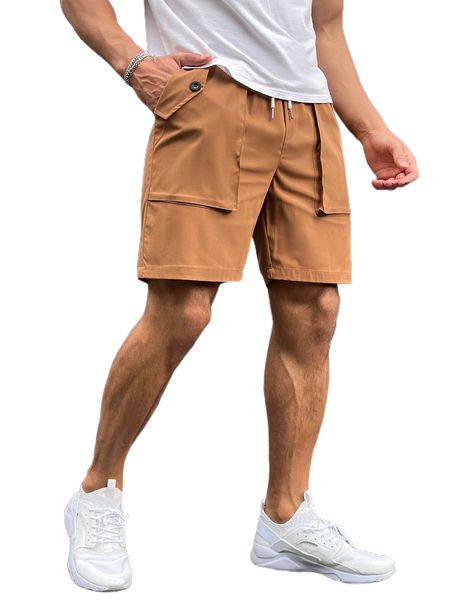 

men slant pocket drawstring waist shorts o1xo#, White;black