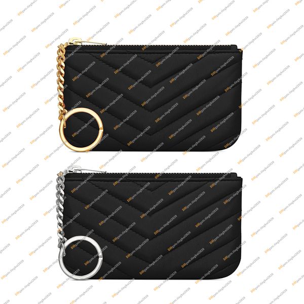 

ladies fashion casual designer luxury caviar matelass key pouch coin purse wallet grain de poudre embossed leather business card h306i, Red;black