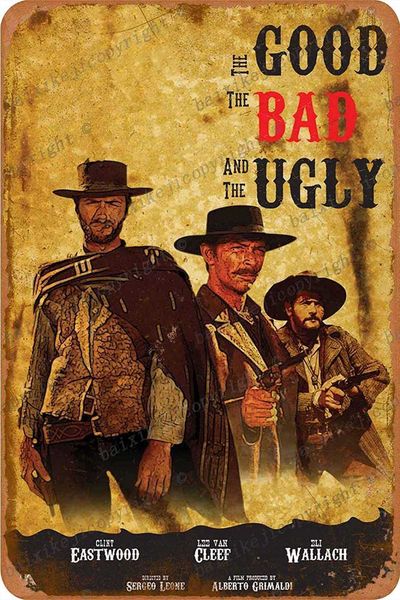 

the good, bad and ugly vintage metal signs retro poster plaque wall decor for bar cafe garden bedroom office l 8 x 12b63a