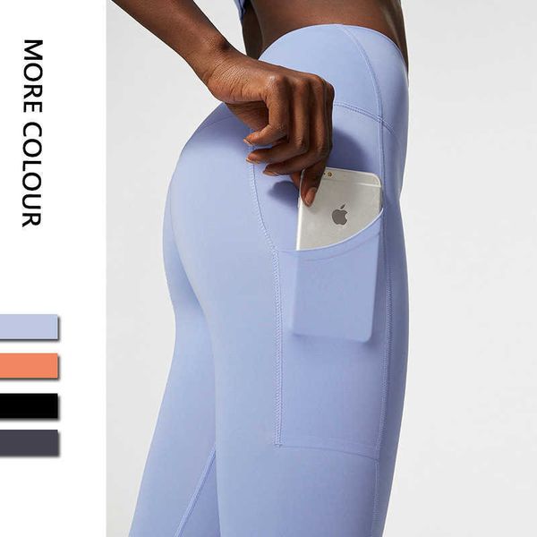 

new 2022 spring yoga women pants anti-rolling fitness pants side pocket sports tights, White;red