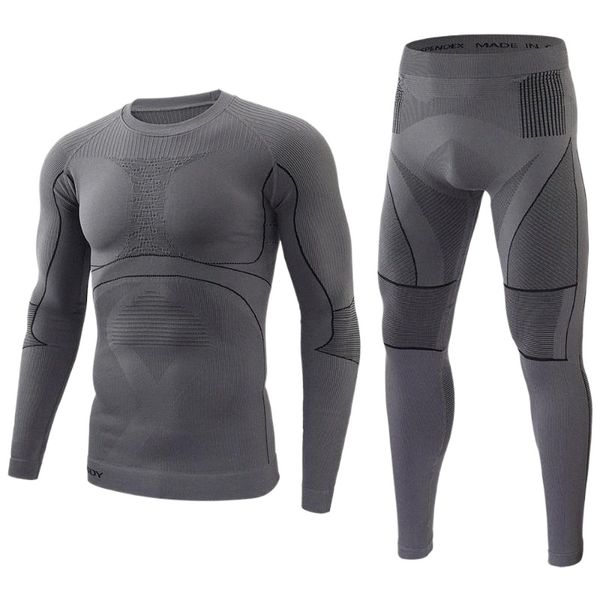 

men's thermal underwear seamless tight tactical men outdoor sports function breathable training cycling thermo long sets q17i#, Black;white