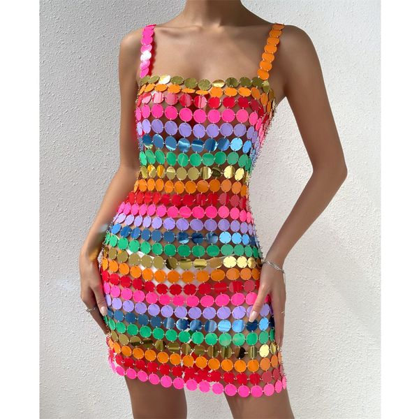 

casual dresses club color sequin acrylic stitching dress, Black;gray