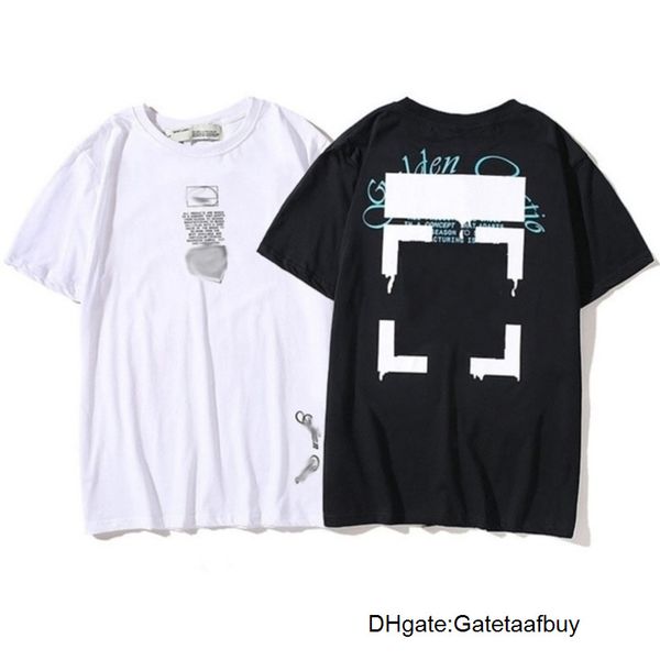 

fashion offs mens designer t shirts brand tees luxurys classic t-shirt back stereolysis of blue letters arrow clothing loose womens, White;black