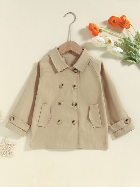 

toddler boys raglan sleeve double breasted trench coat she, Blue;gray