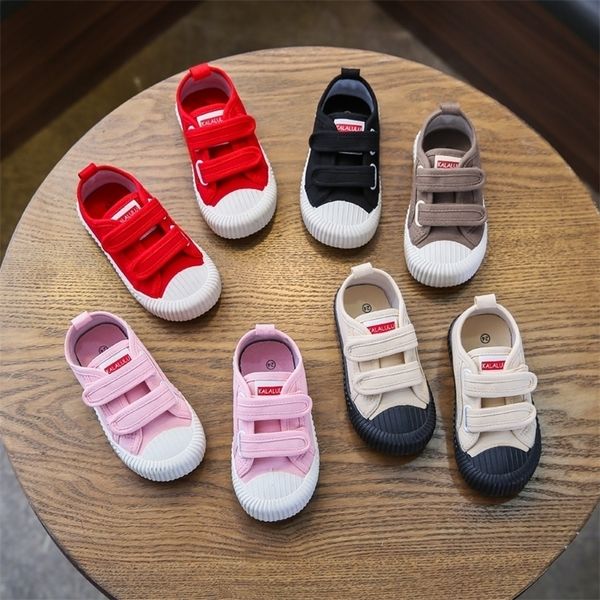 

spring infant toddler shoes baby girls boys canvas shoes soft bottom nonslip outdoor children casual shoes kids sneakers 220805, Black;red