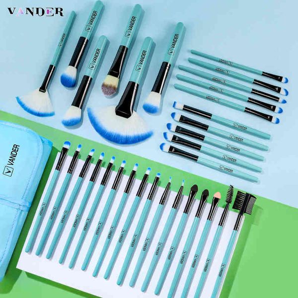 

nxy makeup brushes 32 piece brush set premium natural hair beauty cosmetic foundation face powder eyeshadow blush blue 0406