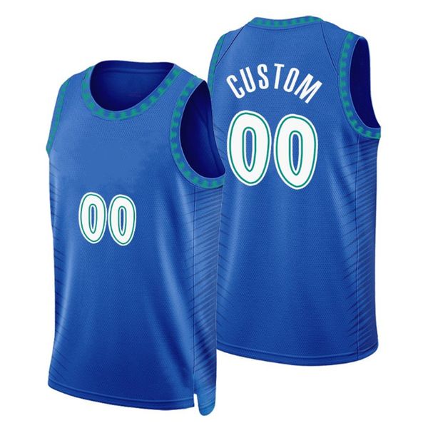 Stampato Minnesota Personalizzato Design fai da te Maglie da basket Personalizzazione Uniformi della squadra Stampa Personalizzato qualsiasi nome Numero Uomo Donna Bambini Ragazzi Maglia blu