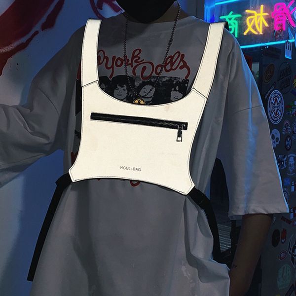 

new reflective chest bag for women hip-hop small thin close body man fashion streetwear chest rig bags harness cloth