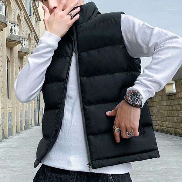 Мужские жилеты мужская куртка зимнее жилет для хлопчатобумажного рукавов.