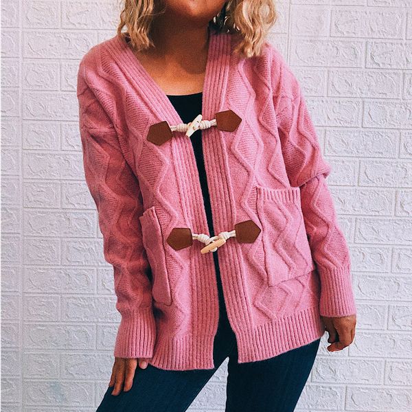 

women autumn winter new casual knitted cardigan fashion single breasted loose sweater coat female long sleeve crochet outwear, White;black