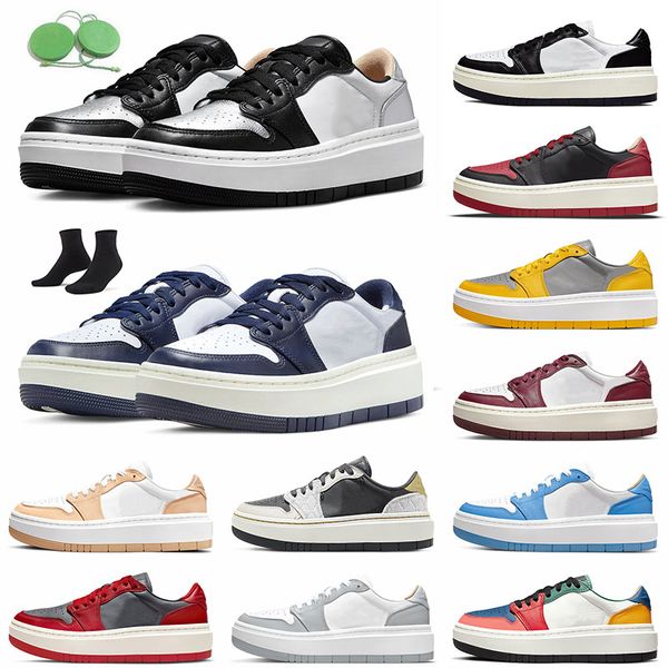 

2022 mens 1 1s basketball shoes low elevate midnight navy removable beads university blue team red mens women silver toe outdoor trainers sn, Black