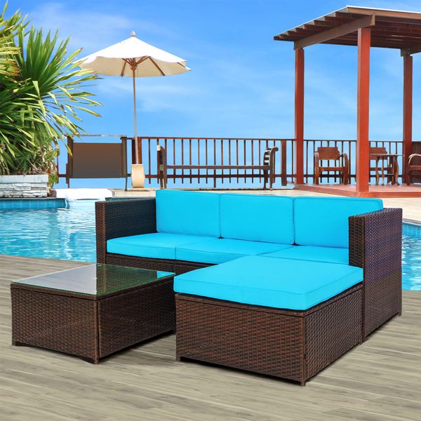 

wicker sofa upholstered combination furniture garden patio sofa set