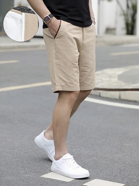 

men slant pocket bermuda shorts a0sh#, White;black
