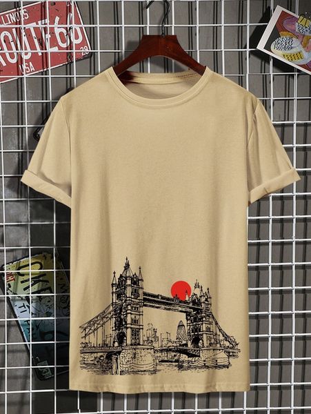 

men building print tee u1pc#, White;black
