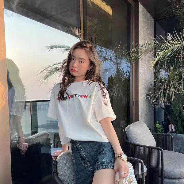 

women's t-shirt designer 2022s short sleeved t-shirt men's fashion brand trend versatile letter printing spring and autumn round n, White