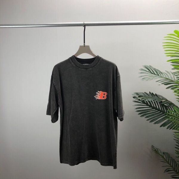 

2022ss new style high-grade pure cotton printed t-shirt round neck splicing pullover short sleeves size: m~xxxl color: black and white f34l0, Black;brown