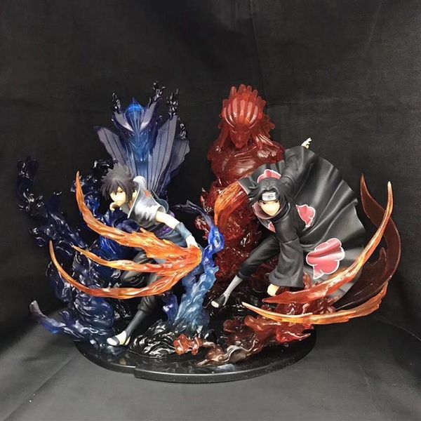 

23cm anime naruto pvc action figure zero uchiha itachi fire sasuke susanoo relation collection model toy y200421231y