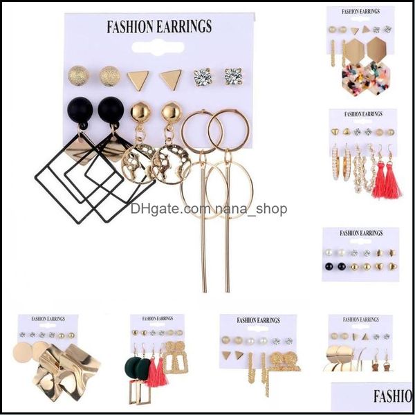 

dangle chandelier earrings jewelry fashion bohemian tassel geometry studs for women girl acrylic hoop earring jewelr dhzyx, Silver