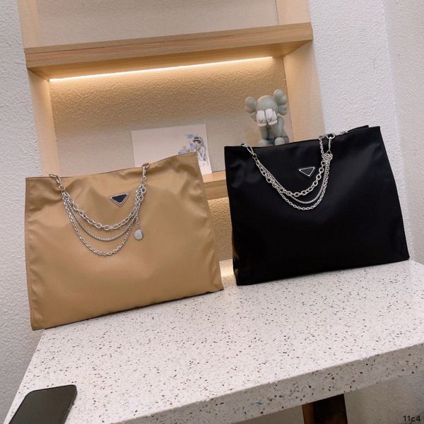 

classic re-nylon tote bag saffiano leather handles designer handbag women zipper closure crossbody chain shopping luxurys