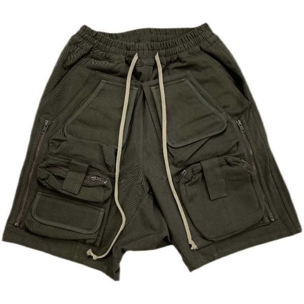 

men's shorts grailz shorts men's splicing overalls drawstring high street loose minority removable pocket vibe style, White;black