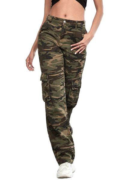 

tall flap pocket side camo cargo jeans 96ny#, Blue