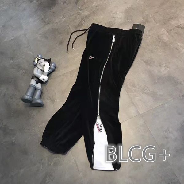 

designer sweatshirt 21 chao brand autumn winter new side zipper stitching cola wave letter embroidery men's women's casual pants 2, White;black