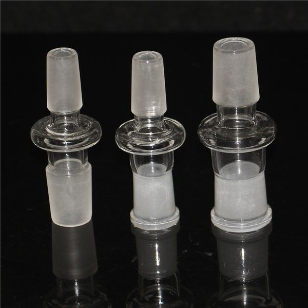 10 Stili Adattatore a discesa in vetro Strumenti standard per narghilè Fornitura diritta Convertitore di vetro da maschio a femmina da 14 mm 18 mm per adattatori di recupero Bong Bubbler