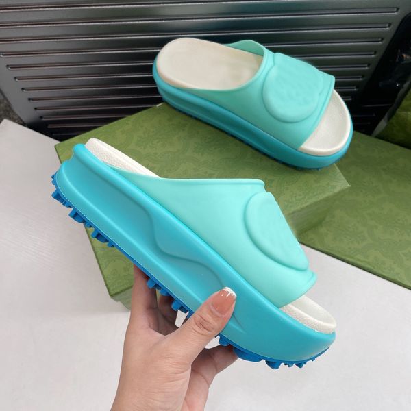 

thick sole womens slippers fashion designers slipper soft foam rubber sandal embroidery platform pantoufle sliders sandales mules mens summe, Black