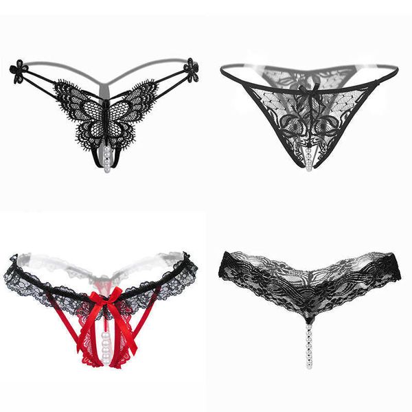 

open file underwear female interest temptation lace low waist ultra-thin transparent gauze female t-pants open crotch style, Black;white