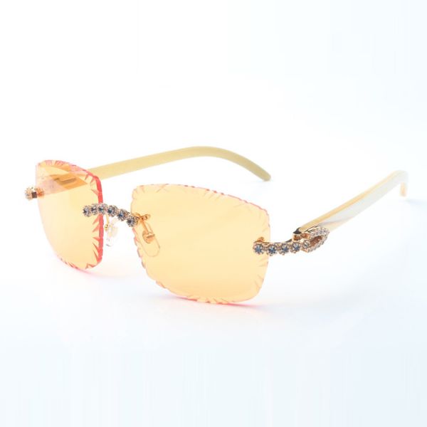 

new bouquet blue diamond 3524023 buffs sunglasses natural white horn temples and 58mm cut lens thickness 3mm express, White;black